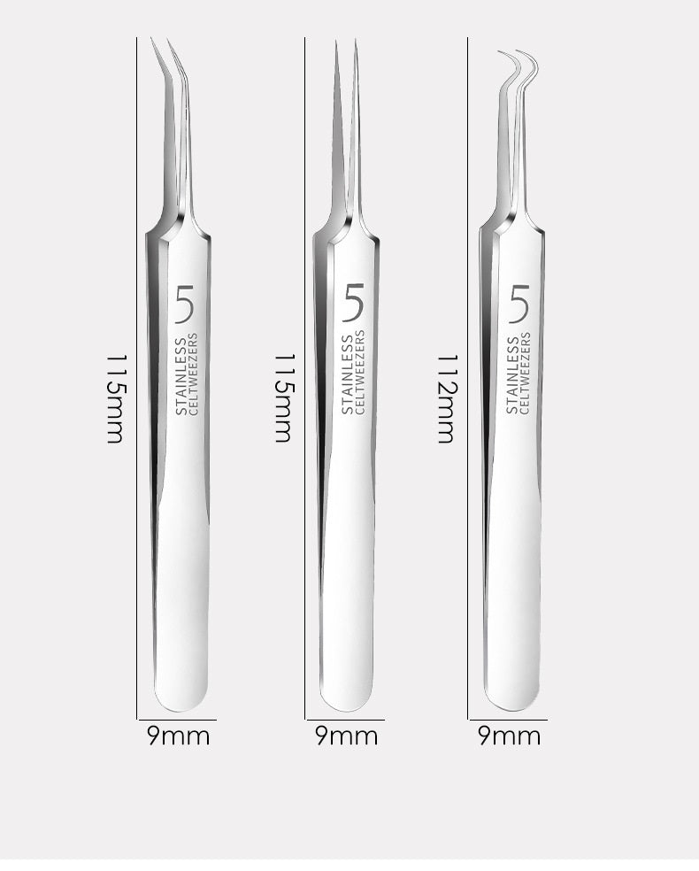 High Precision High Hardness Cell Tweezer Blackhead Removing Tweezers Stainless Steel Splinter Acne Clip No 5 Cell Tweezer