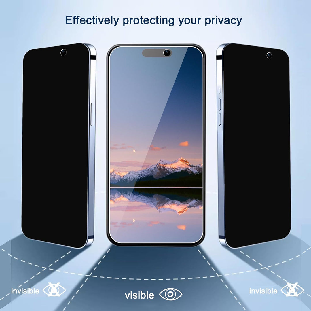 3Pack Privacy Screen Protector for Iphone 15 Pro Max [6.7 Inch]+3Pack Camera Lens Protector,Sensor Protection,Dynamic Island Compatible,Anti Spy Tempered Glass[9H Hardness]-Hd[6 Pack]