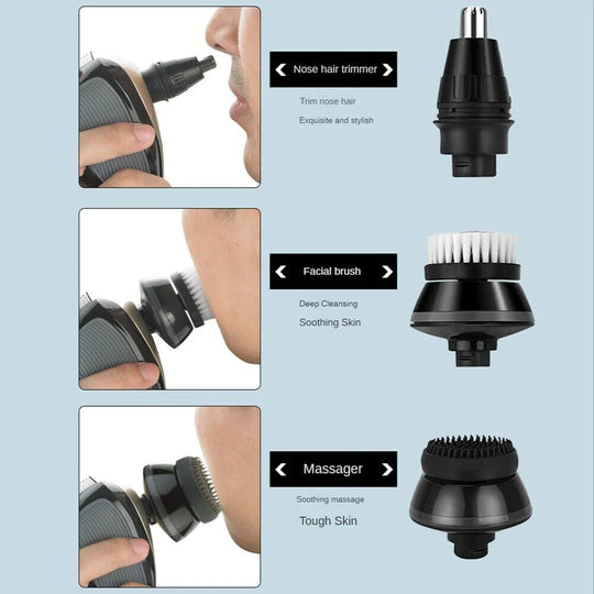 5-In-1 Rotary Electric Shaver 4D Rechargeable Bald Head Hair Beard Trimmer Razor