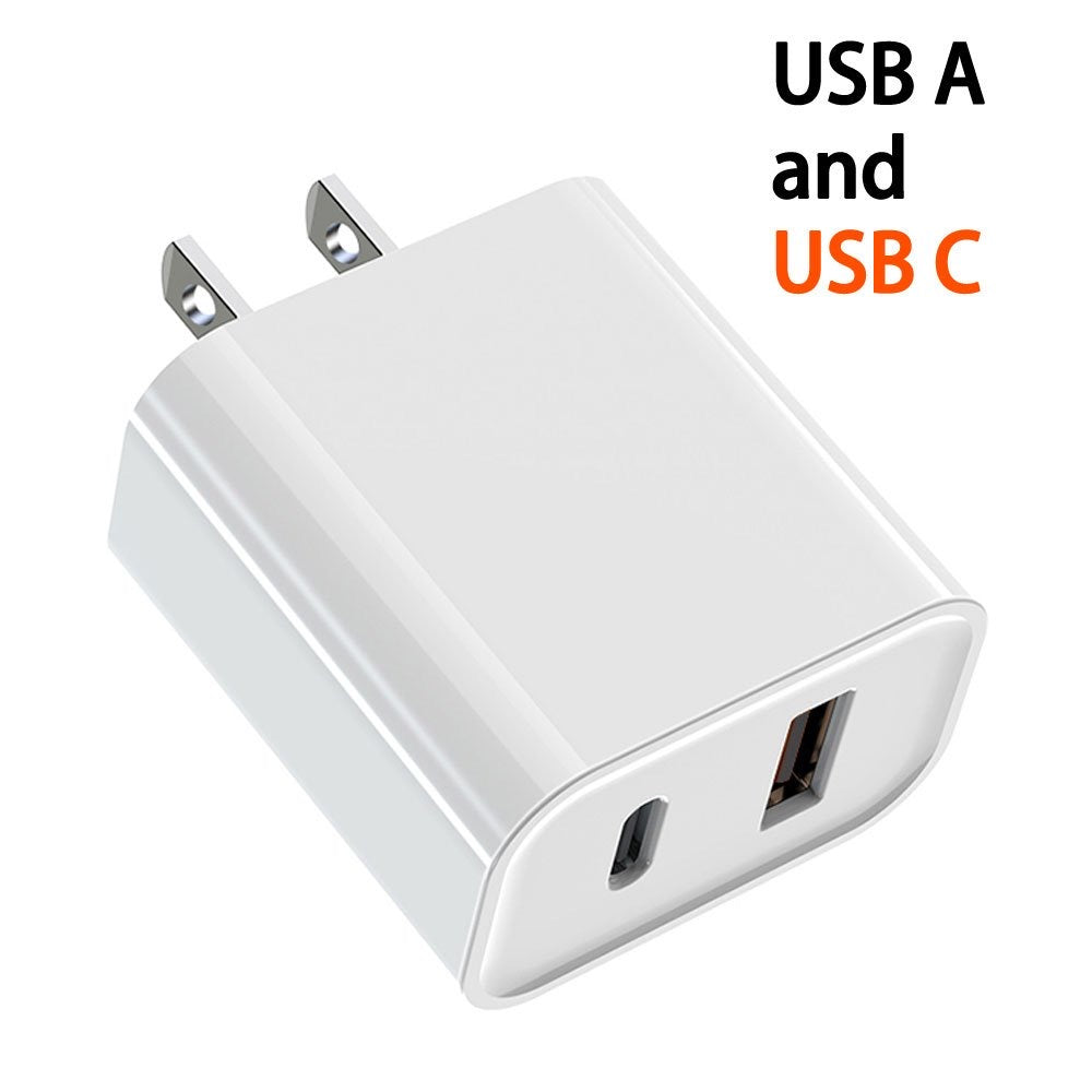 USB-A and USB-C 2.4A Dual 2 Port House Wall Charger