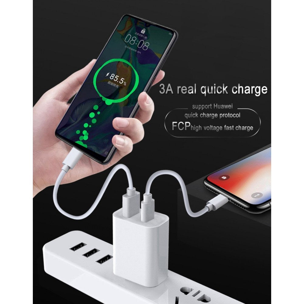 USB-A and USB-C 2.4A Dual 2 Port House Wall Charger