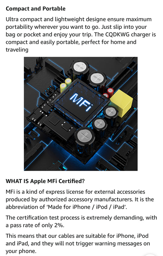 iPhone Charger Fast Charging[Apple MFi Certified] USB-C