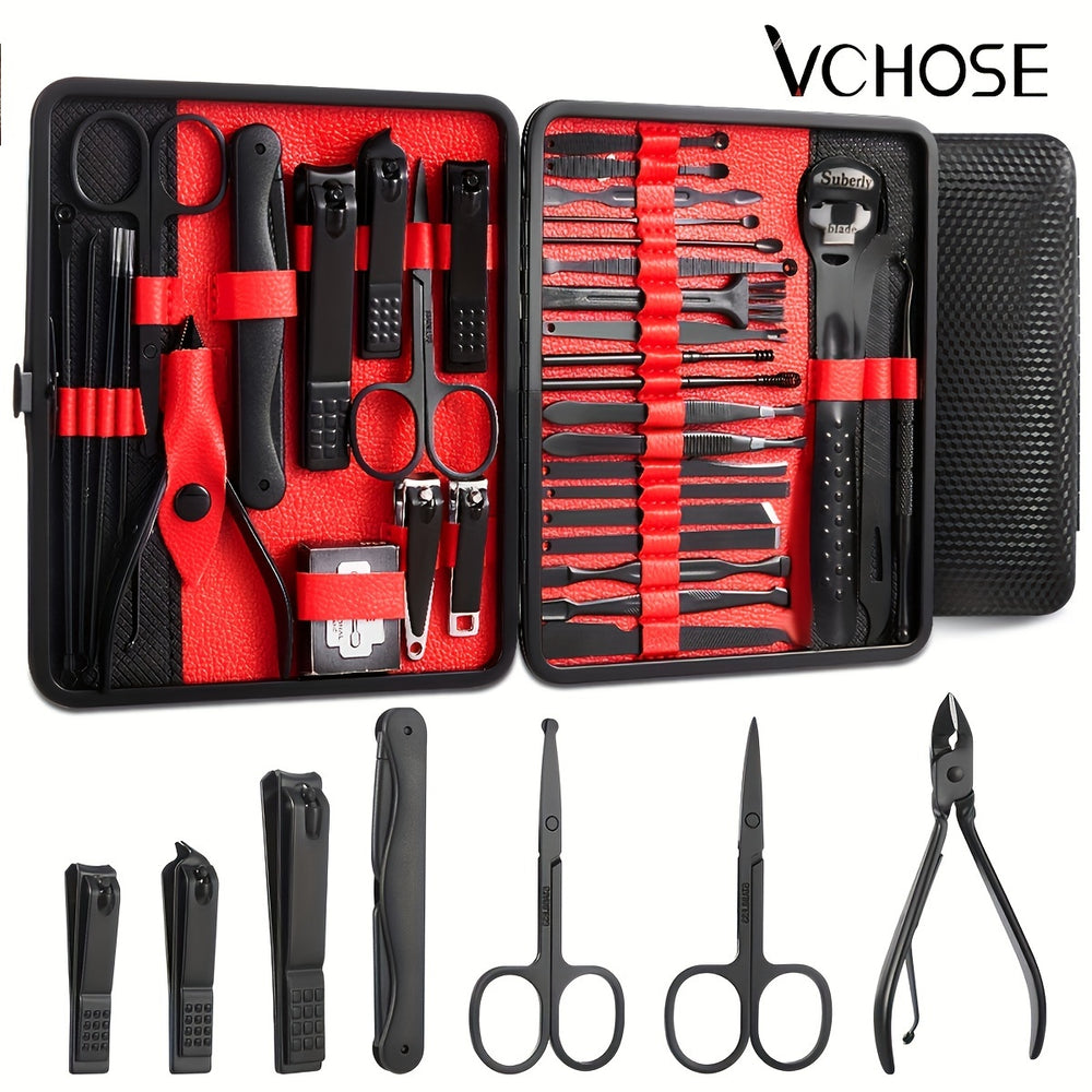 Professional 36pcs Nail Clippers Manicure Tool Set with Portable Travel Case