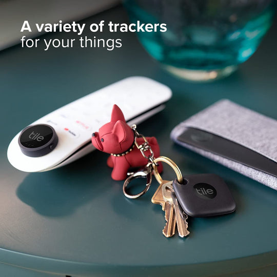 Mate Essentials 4-Pack (2 Mate, 1 Slim, 1 Stickers)- Bluetooth Tracker & Item Locators for Keys, Wallets, Remotes & More; Easily Find All Your Things.